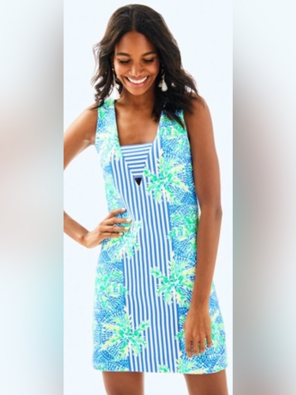 Lilly Pulitzer Chiara Shift Dress Bennett Blue Tropic Like It’s Hot M NWT